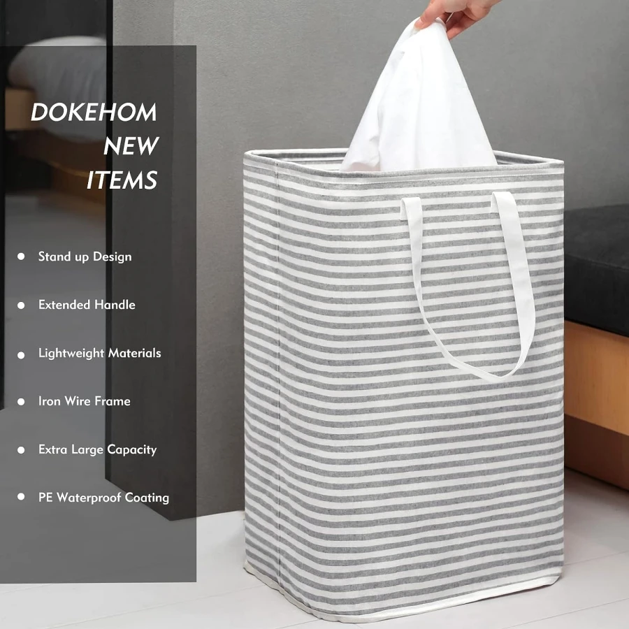 Capacity fabric  Rope Woven foldable cotton organizer laundry basket hamperwith lids  for baby blanket Storage