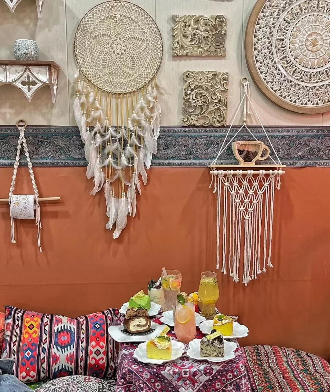 Wholesale Dream Catcher Handmade Feather Wall Hanging Decor Dreamcatcher Wall Decorations for Home Bedroom Living Room