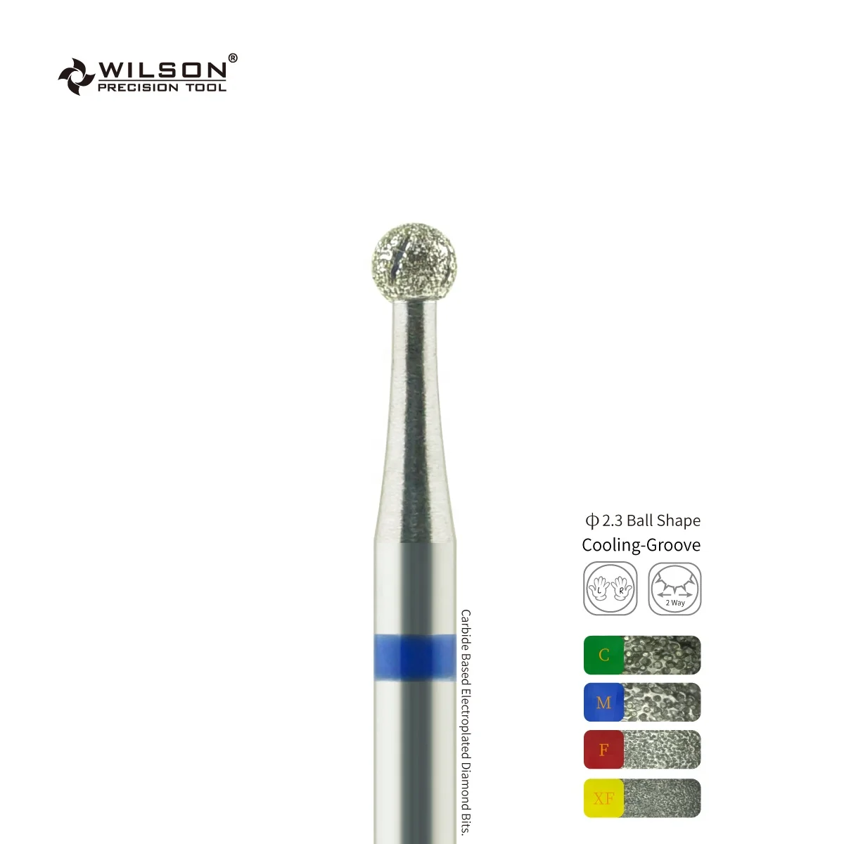 2.3mm Cooling  Groove Ball Shape Excellent Heat Dissipation nail polish tool OEM ODM safety nail drill bit diamond nail bits