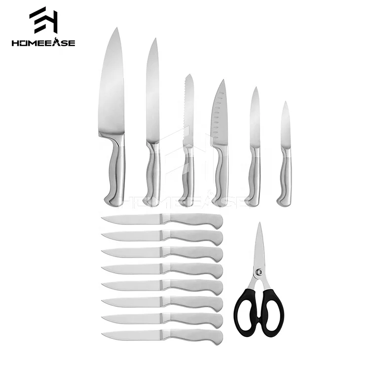 
2021 professional stainless steel multifunctional kitchen food service custom knife damascus chef set 
