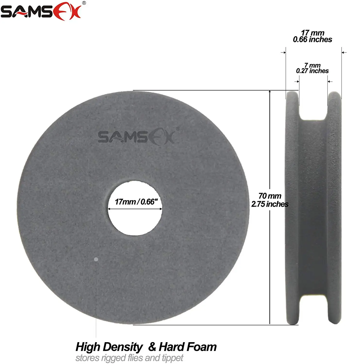 SAMSFX Die Cut EVA Foam Round Rig Winder Spools Fishing Line Accessories for Tippet Holder 5 Pieces in Pack