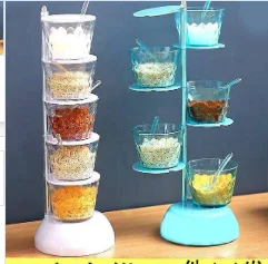 FS310 Seasoning box rotatable vertical household kitchen salt monosodium glutamate seasoning storage box seasoning bottle