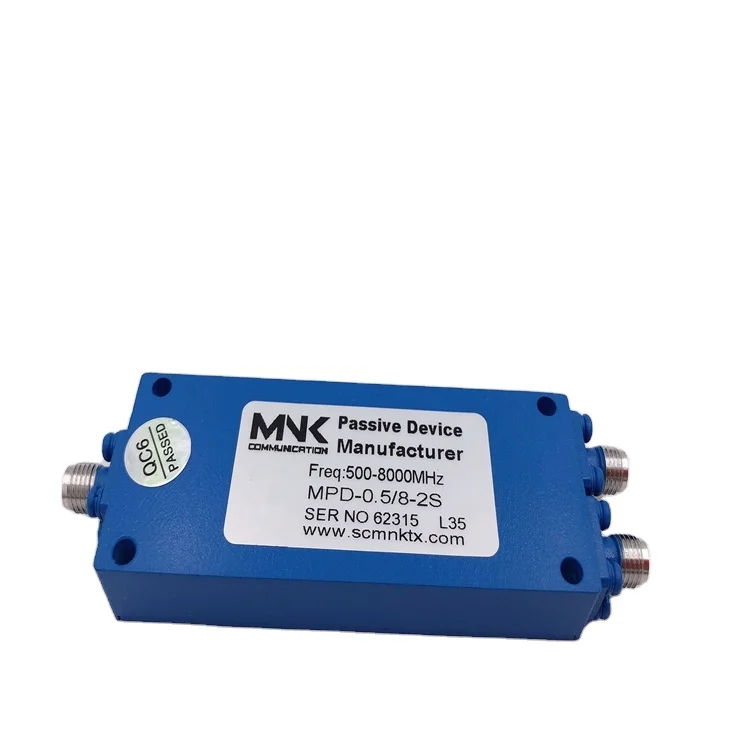 SMA-F 500-8000MHz 2 Way power divider Stainless steel connector 0.5-8G 2-Way Wilkinson Splitter distributor combiner