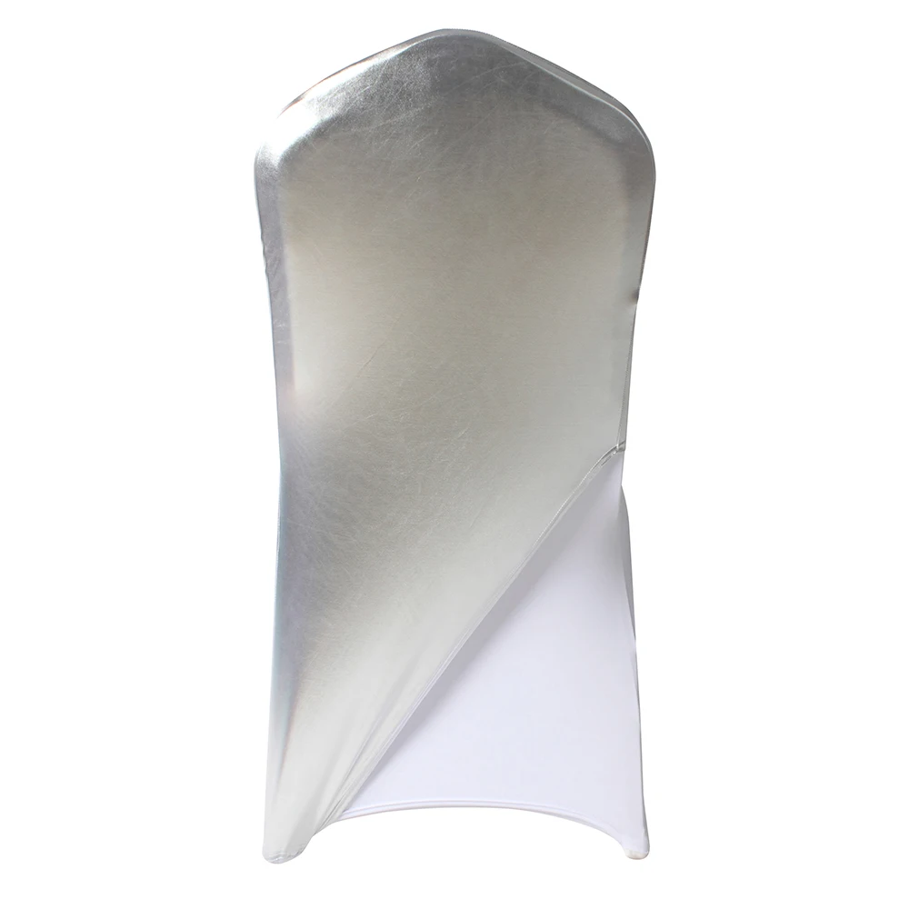 Metallic Silver Wedding Chair Sash Chair Band Half Chair Cap Cover for Events Exhibition Trade Show
