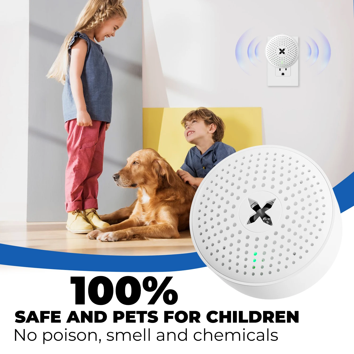 25Khz Ultrasonic Rodents Repeller Fire-Resistant Smart Pest Control for Mice Squirrel Truly Effective Plug in Mouse Repeller