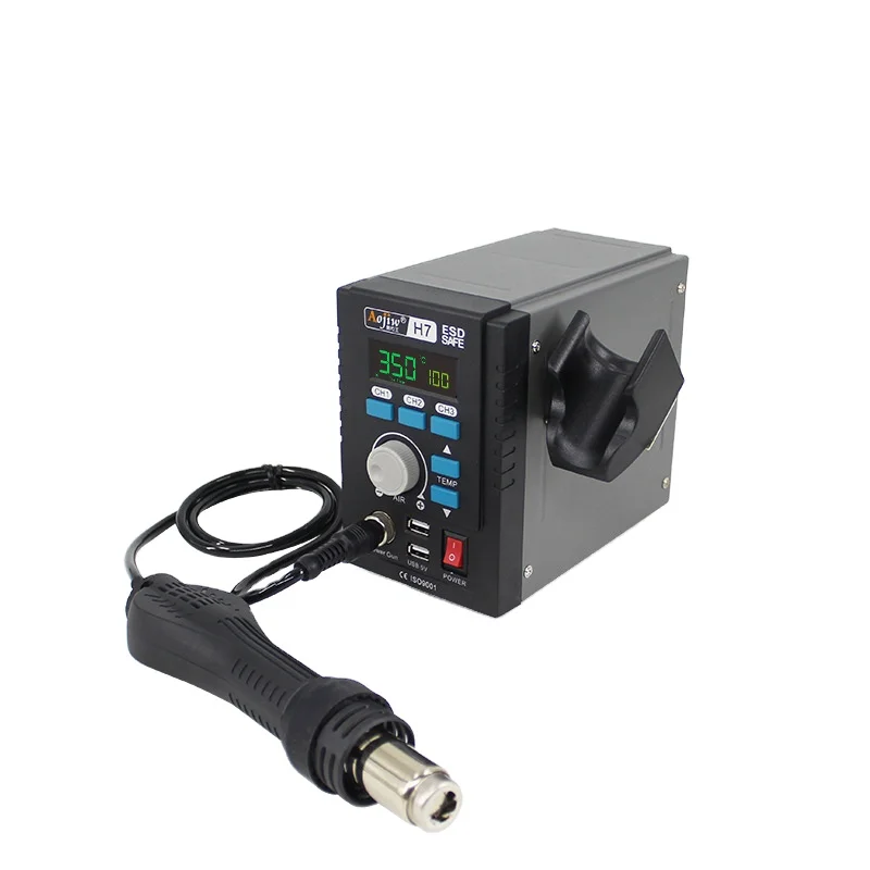 Aojiw H7 Professional Upgraded High Power Hot Air Soldering station phone repair Disassemble Easily Desoldering SMD Rework table