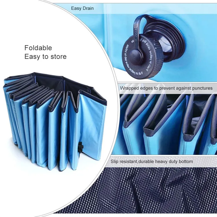 2023 New design indoor outdoor foldable portable large pet dog home bathtub dog swimming pool dog water toy