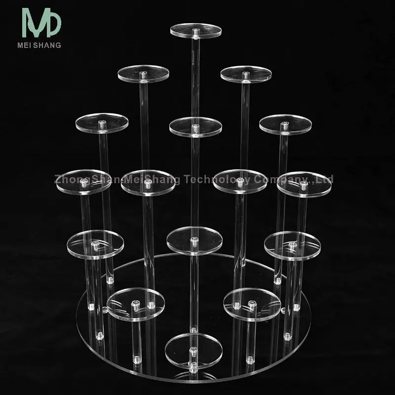 Factory 4 Tier Acrylic Cupcake Stand, Premium Cupcake Holder, Acrylic Cupcake Tower Display Cady Bar Party Decor Display