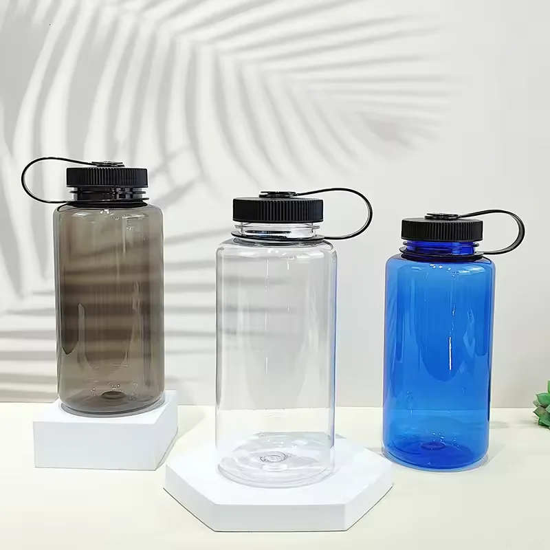 32oz 1000ml Sports Drinking Clear BPA Free Tritan Plastic Wide Mouth Water Bottle with Lid Custom Nalgene