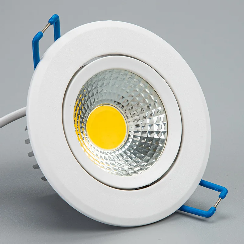 White Aluminium Recessed Angle Adjustable 3W 7W COB LED Spot Light