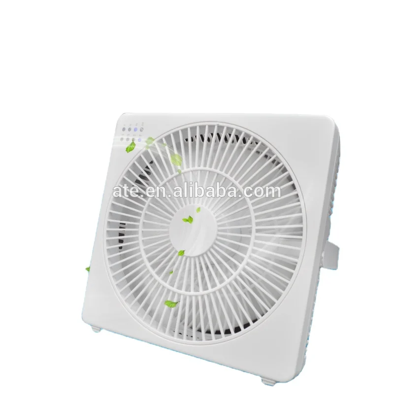 USB Table Fan 8 Inch 12 V Air Cooling Fan with Adapter 12V 1A 100 ATE Fan Four Speed and Self-adjustable 1h-2h-4h-8h White&brown