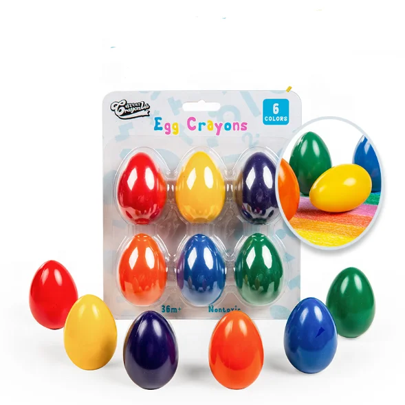 Palm Grip Crayons for Kids Non Toxic Paint Crayons Egg washable Sticks Art Drawing For Children Paint Stationery