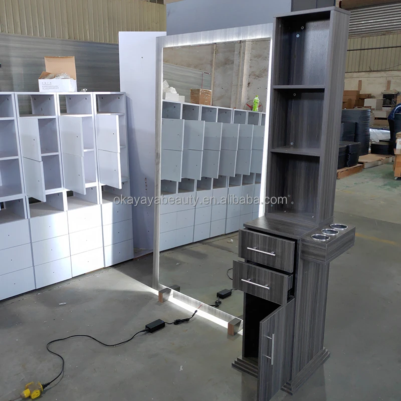 Salon Furniture Mirrors Barber Salon Equipment barber salon mirror With Drawer