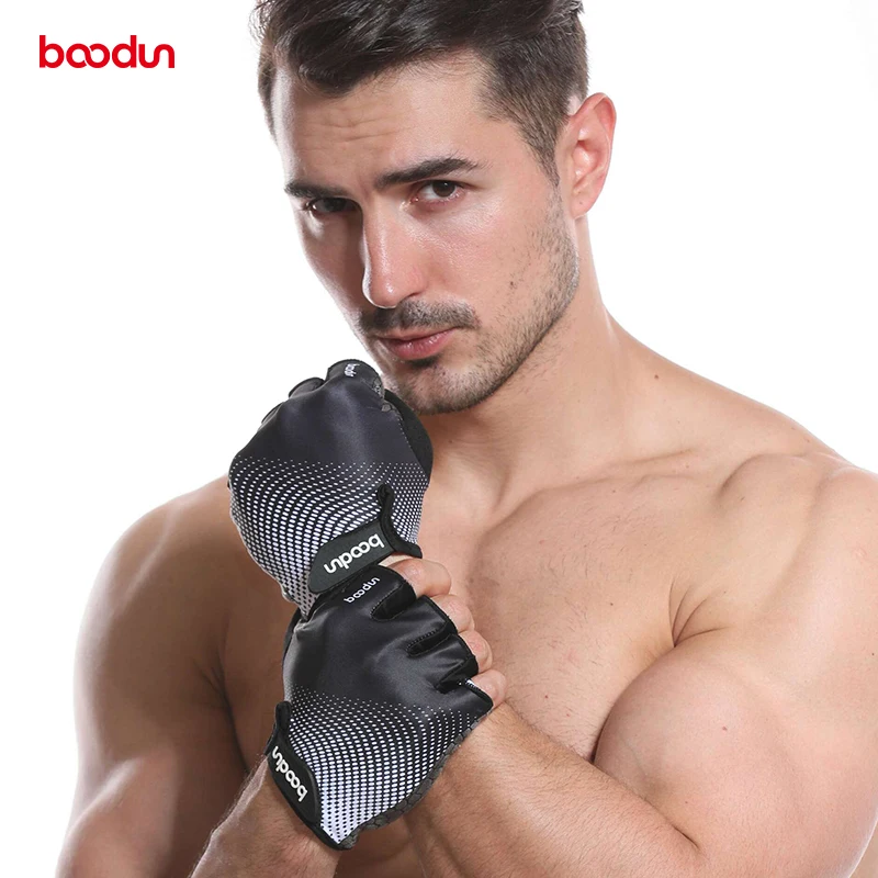 HBG 1096 Easy to wear Half Finger gym training gloves Shockproof breathable fitness gloves Palm thickened gasket
