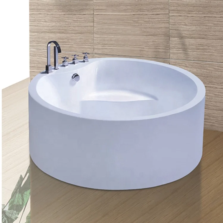Factory Price Sitting Soaking Bathtub Freestanding Round Acrylic Bathtub