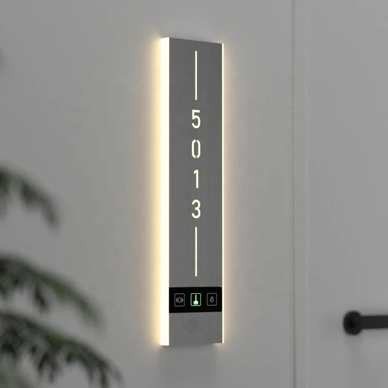 EZD Customized Hotel door number Plates Led hotel room Signs Acrylic door sign hotel number Led Light apartment number