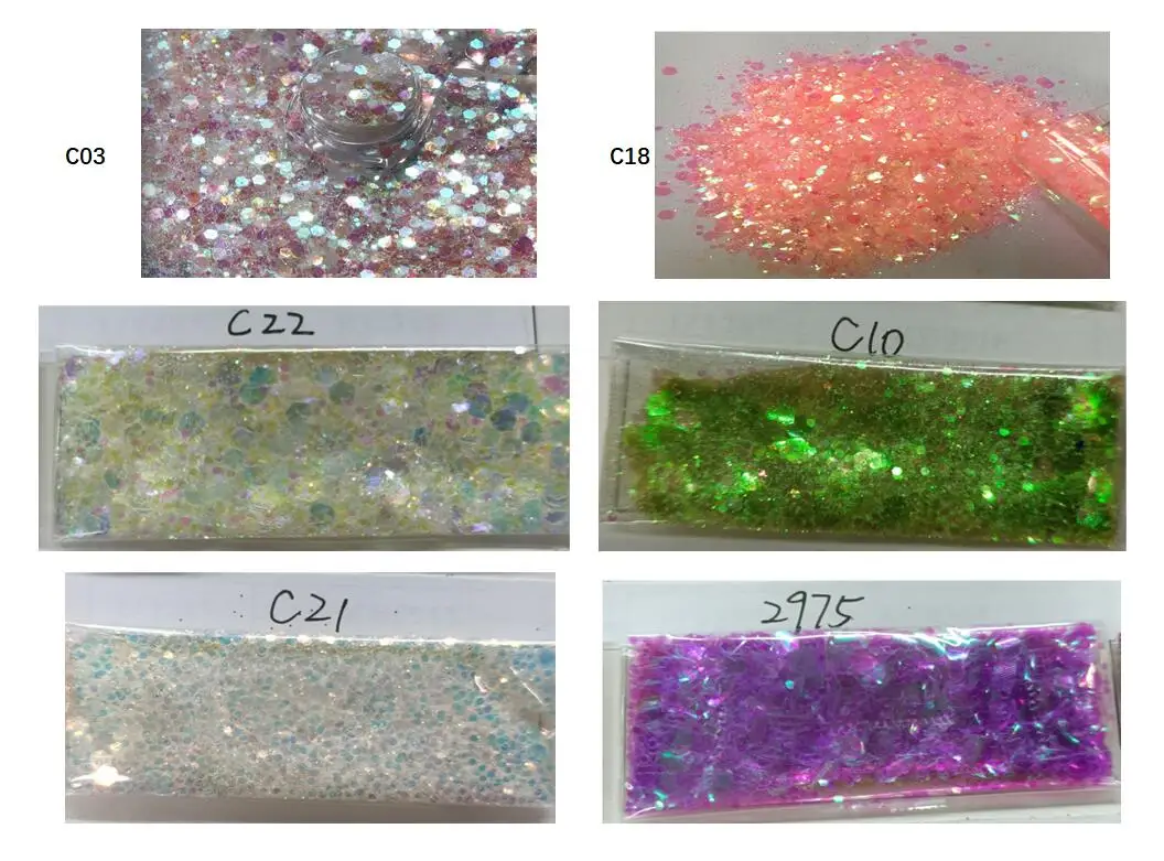 Iridescent Purple Glitter Pastel colors Non-toxic Polyester Material Mix Chunky Sizes for Arts Crafts Decorations