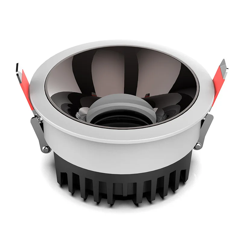Commercial trimless recessed downlight anti-glare cob downlight round aluminum 9w 12w 15w 24w ceiling led spot downlight