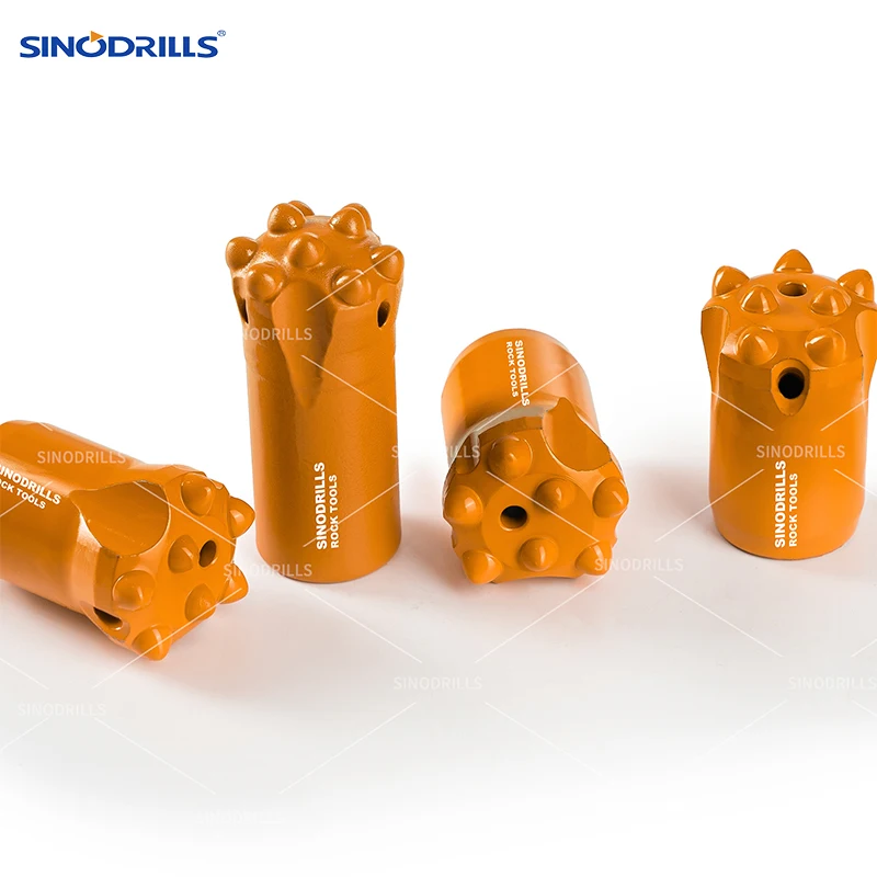 SINODRILLS Small Hole Mining Drill Rod Drill Bit 7/11/12 Degree Tapered Button Bit 38mm