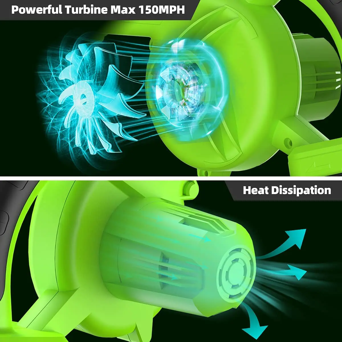 Portable Blower Cordless Electric Leaf Blower With 21V 4.0Ah Li-ion Battery and Fast Charger