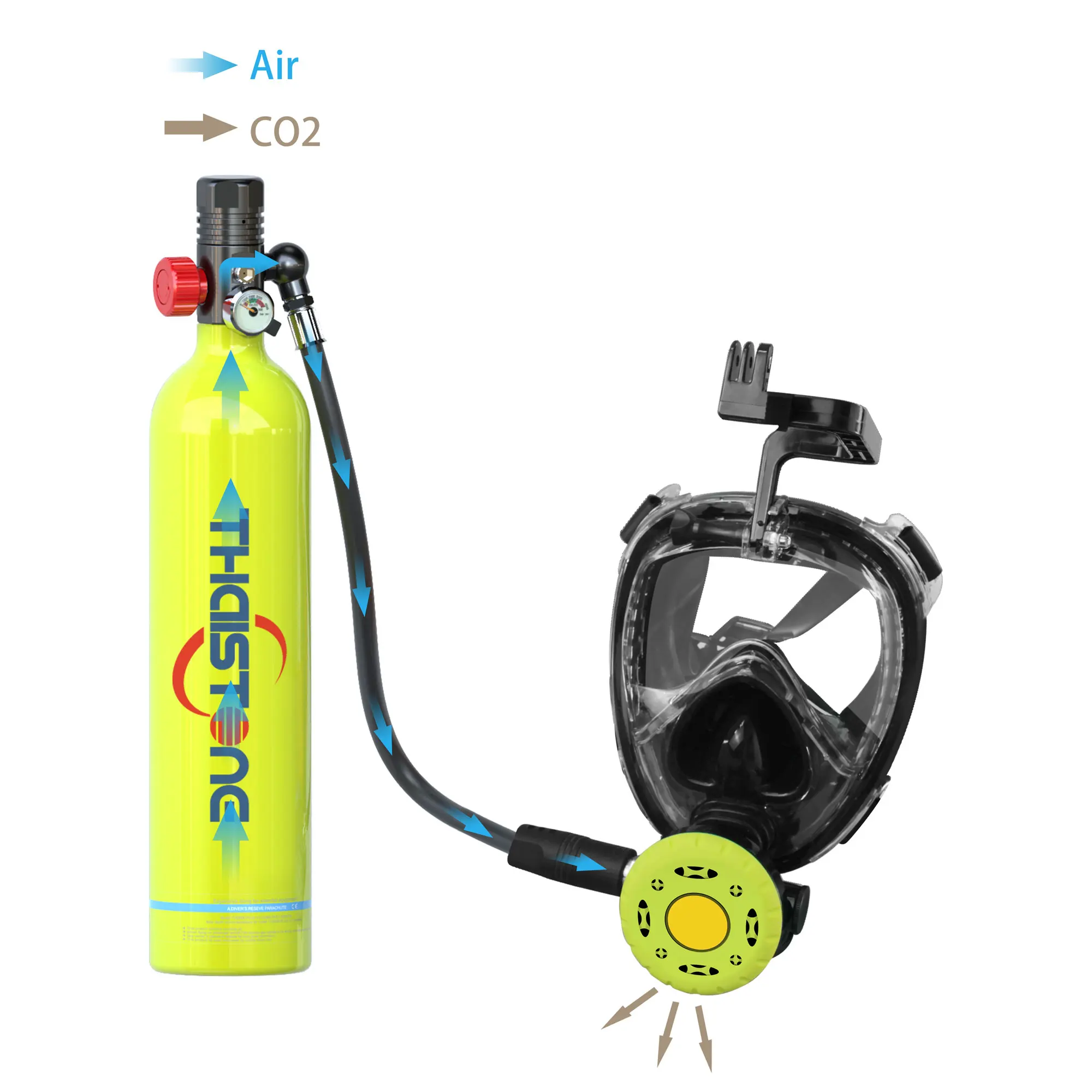 High Quality Thaistone M05A 1.0L Aluminium Portable Air Cylinder Diving Equipment for Underwater Sports