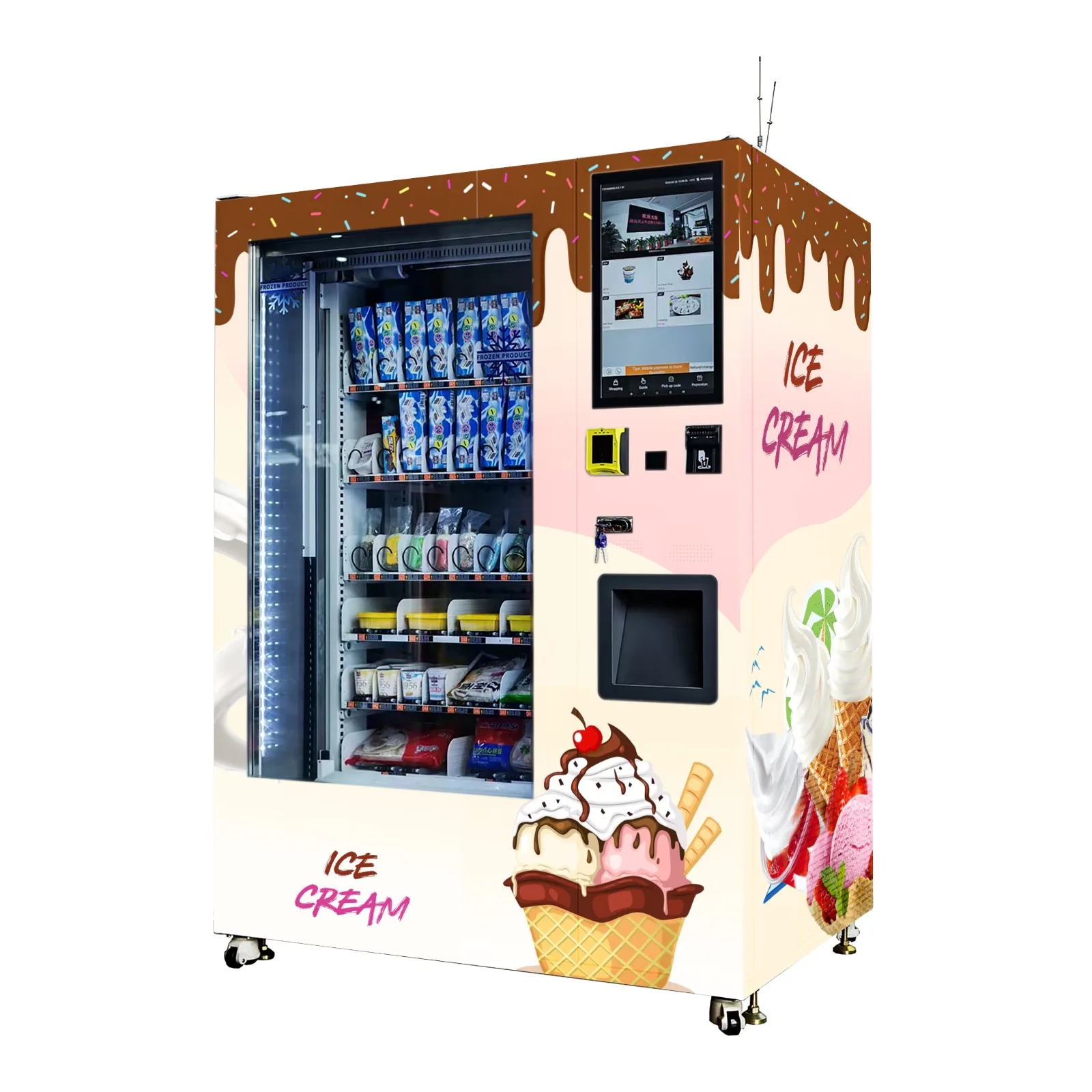 automat ice cream vending machine coin in park