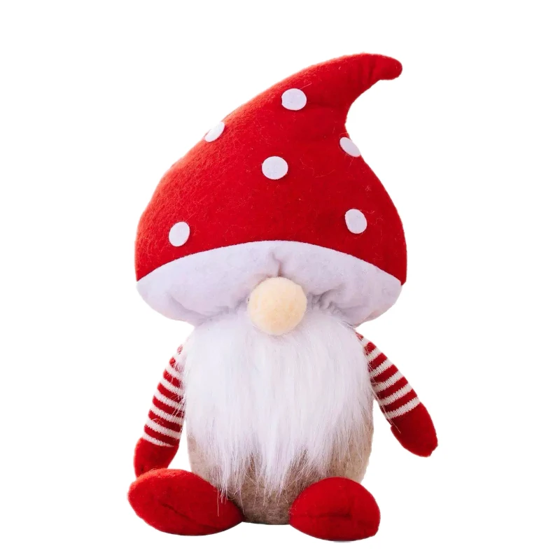 Exclusive polka dot red hat old man mushroom toys Christmas plush Dolls