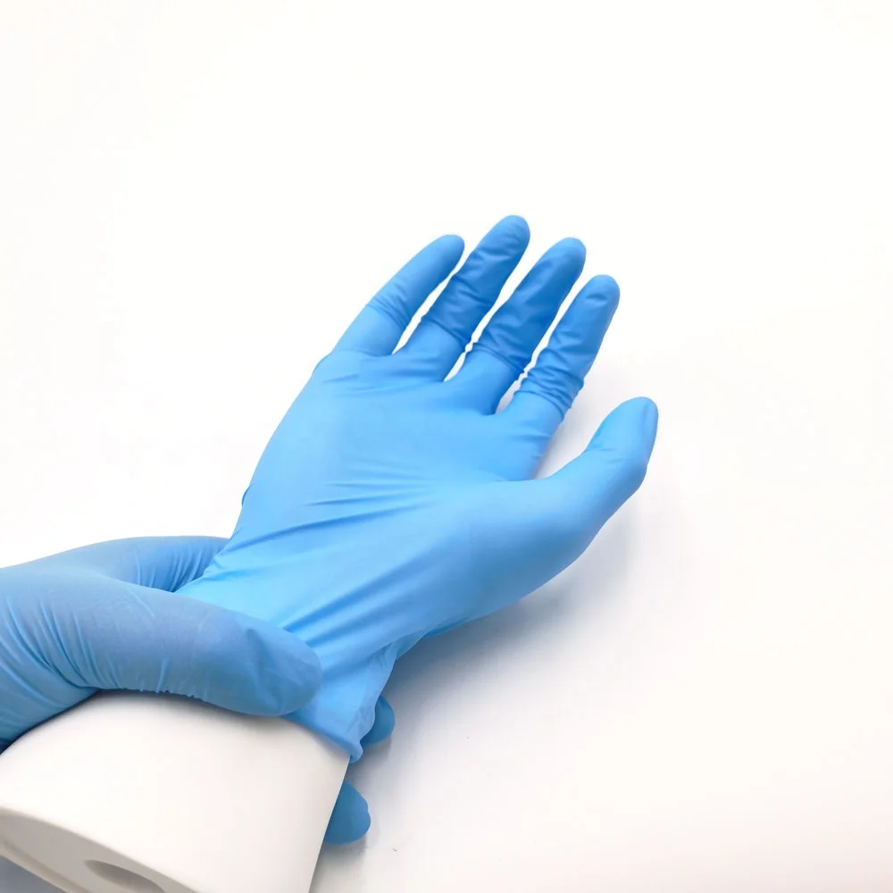 HLR  Powder Free Nitrile Gloves high quality box packing EN374 EN455 Disposable Nitrile Gloves
