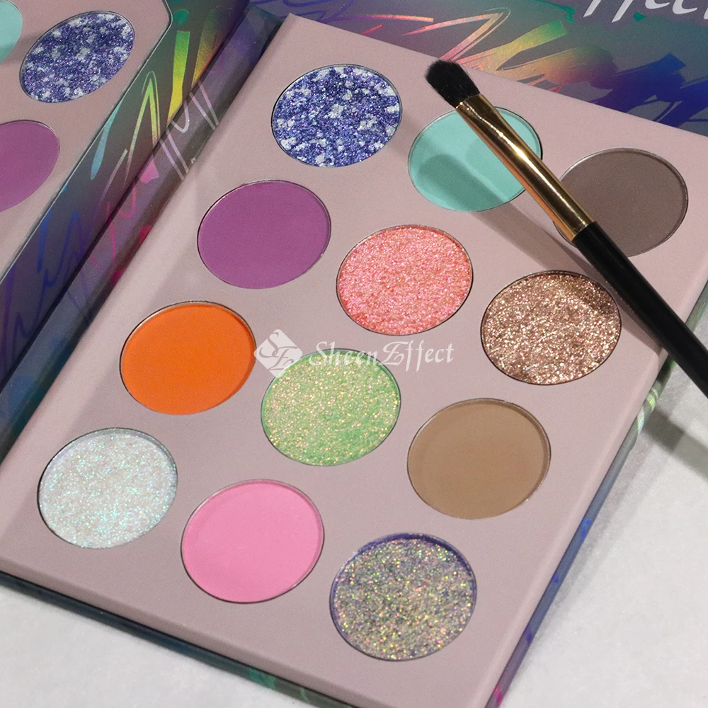 sheeneffect 12colors cream duochrome makeup eyeshadow palette matte shimmer highligter eyeshadow palette case