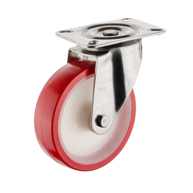 Nylon wheel with bearing 5inch  swivel top plate locking total brake industrial  castors  PA caster locking caster wheel