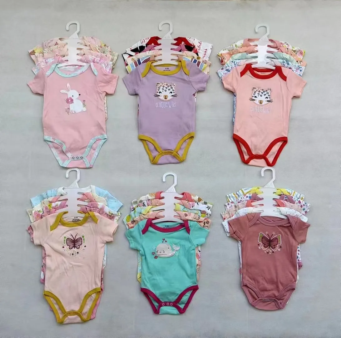 Одежда в наличии, оптовая продажа, детская одежда, 5 шт., layette Baby creeper onesie, детский комбинезон, в наличии