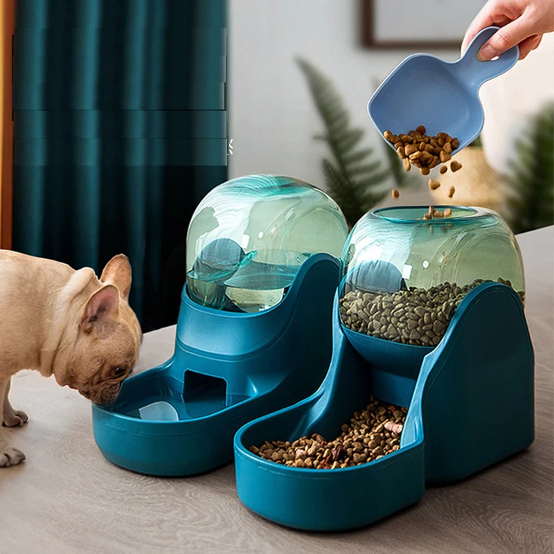 Pet Cat Automatic Feeders Plastic Dog Water Bottle Large Capacity Food Water Dispenser Cats Dogs Feeding Bowls