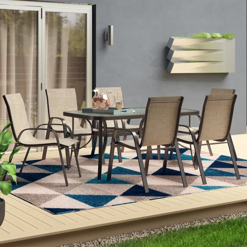 China Manufacturer Dining Chair Square Table 4seater Table Patio Outdoor Furniture 5pcs Garden Set