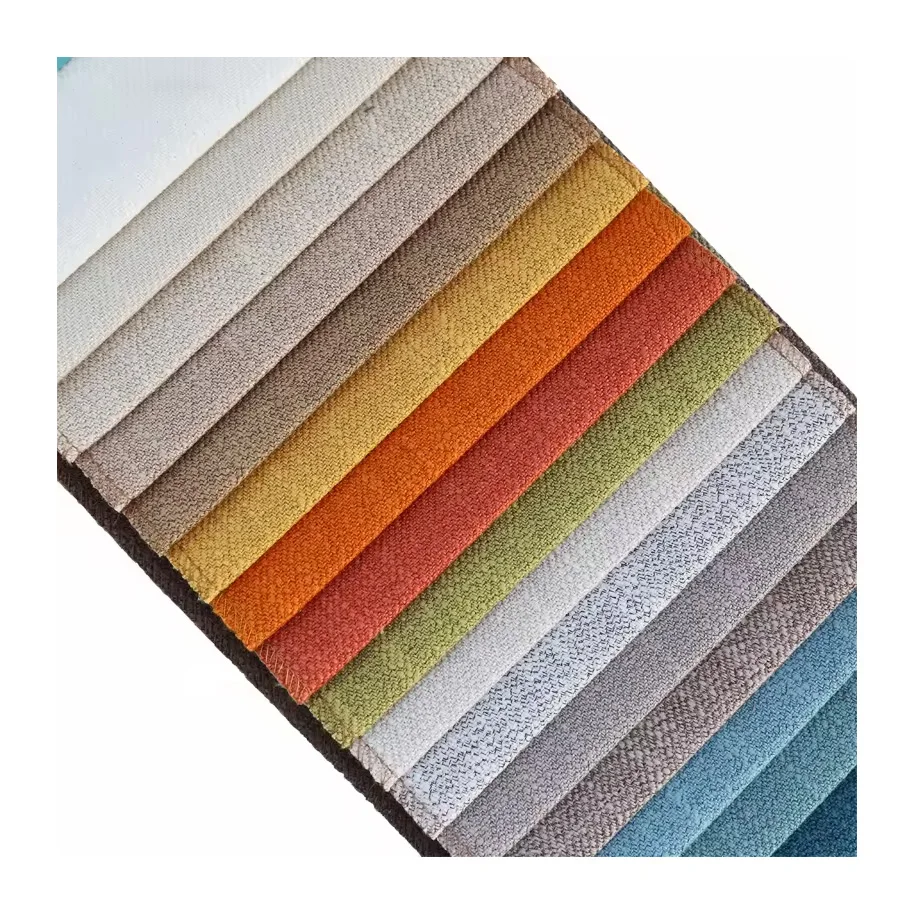 RTS Linen polyester fabric sofa upholstery fabric solid fabric for curtain