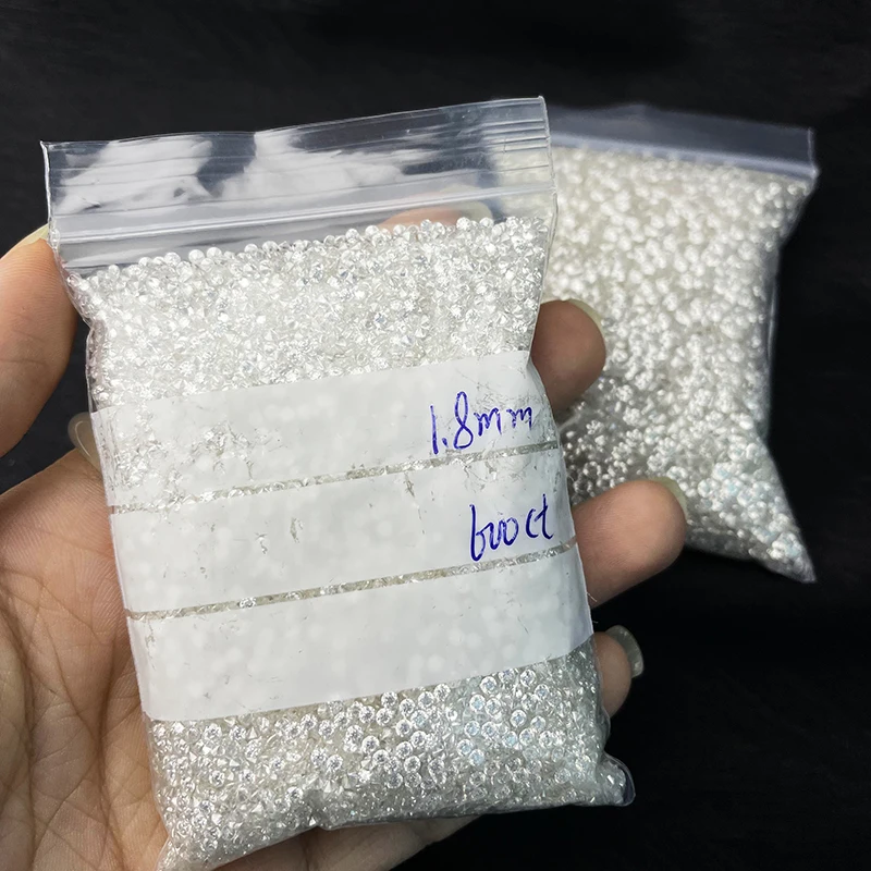 SICGEM Pass Diamond D Color VVS1 1.5mm Loose Moissanite Stone Diamond GRA Small Size Round Cut Melee Moissanite Gemstones