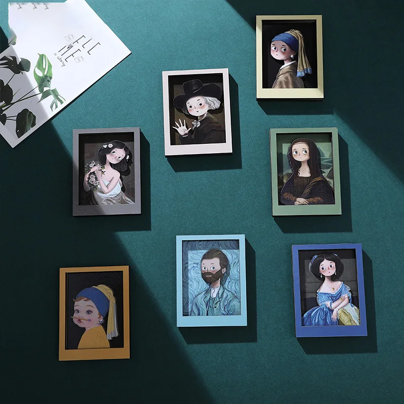 Mona Lisa with pearl earring girl world famous painting refrigerator sticker Wedding refrigerator magnetic decorative sticker