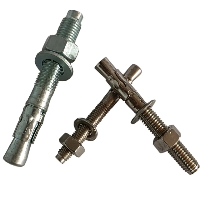 Goldensea metal concrete through wedge anchor bolt for concrete wall anchor