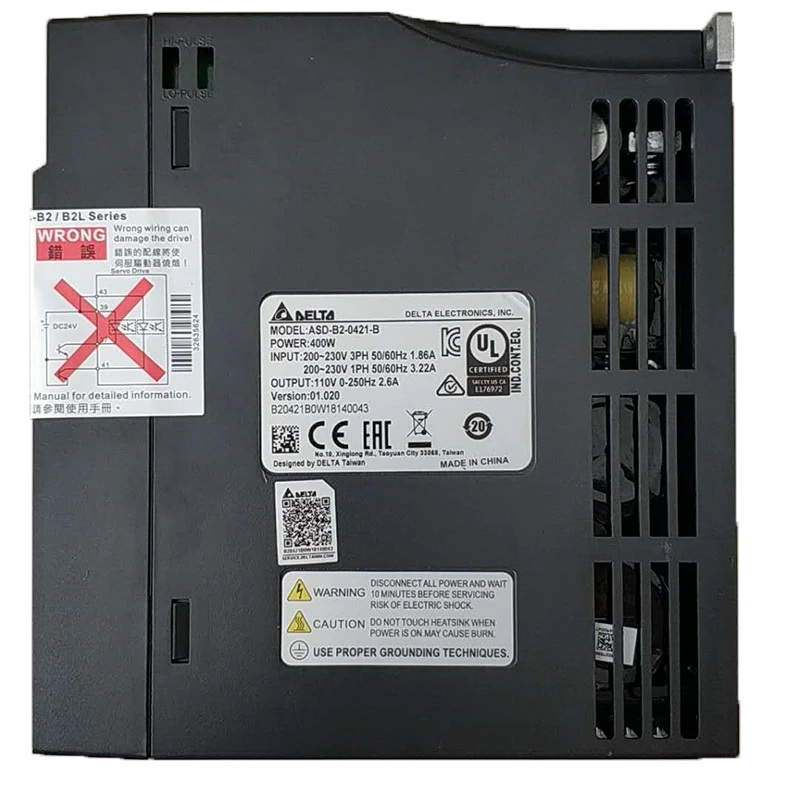 Ecma-c20604rs+Asd-b2-0421-b 400w delta motor and servo driver