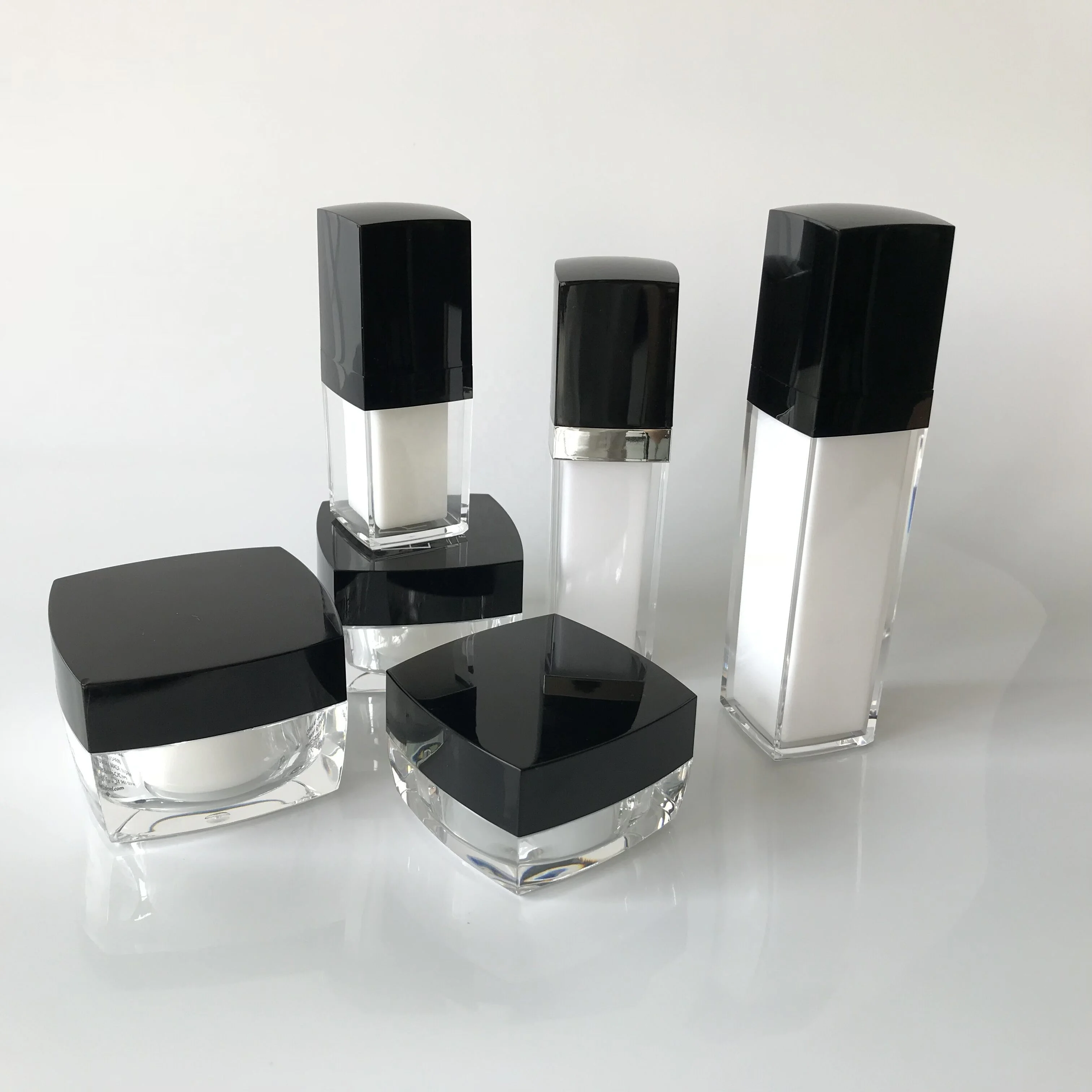 cosmetic  30ml 50ml classic style square acrylic foundation plastic bottles cream jar