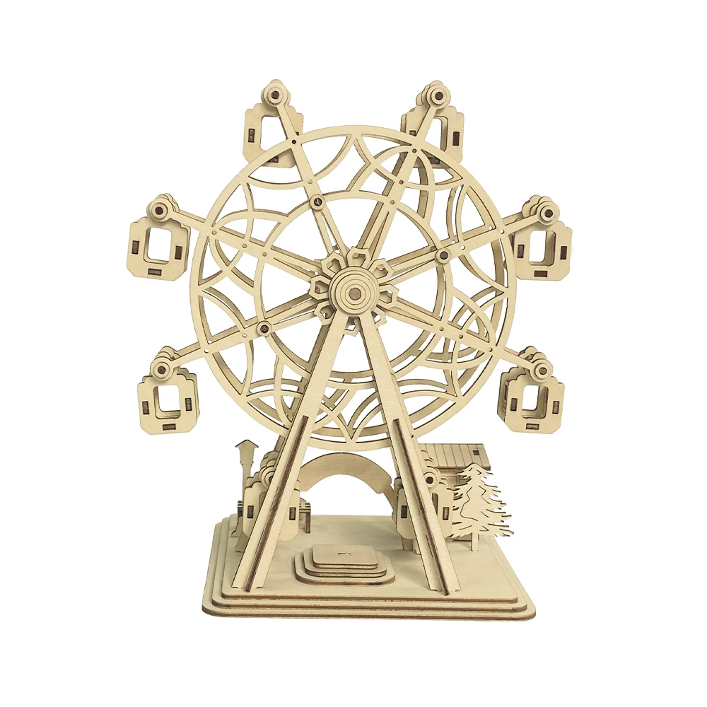 Y-TOP Original Design 3D Ferris Wheel Puzzle Wooden Building Toy for Adults and Kids Hot Sale Products