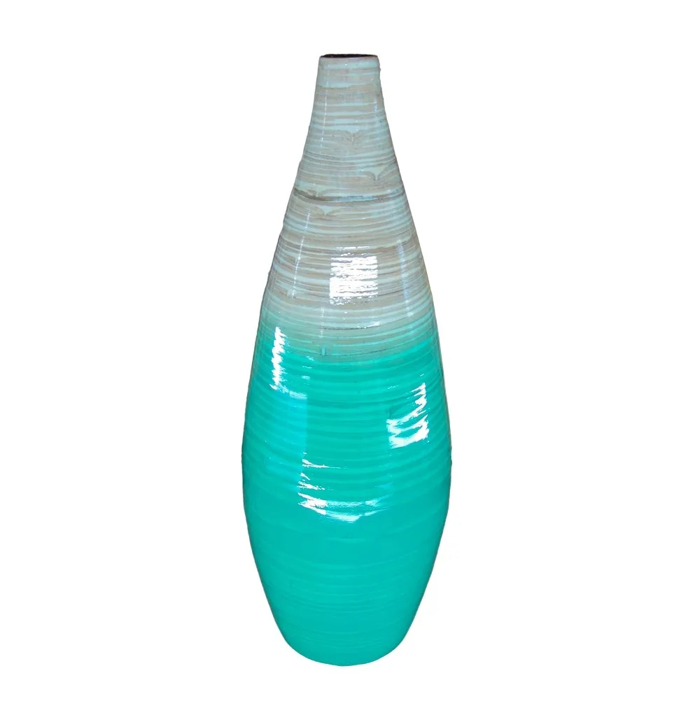 High Quality Spun Bamboo Vase Handmade in Vietnam for Home Decoration and Stylish Bamboo Craft