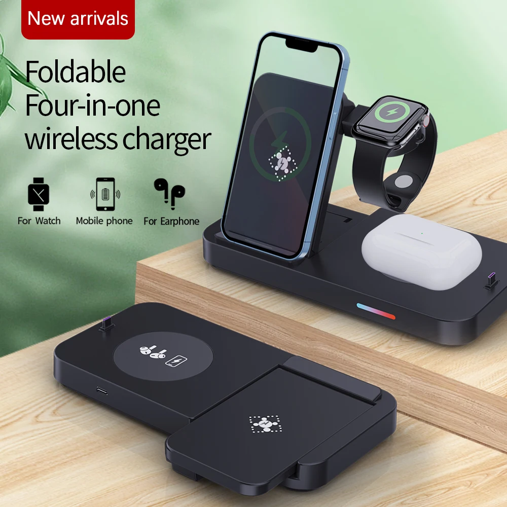 4 in 1 Wireless Charger Stand Fast Charging Phone For Iphone i Wireless Charger dock