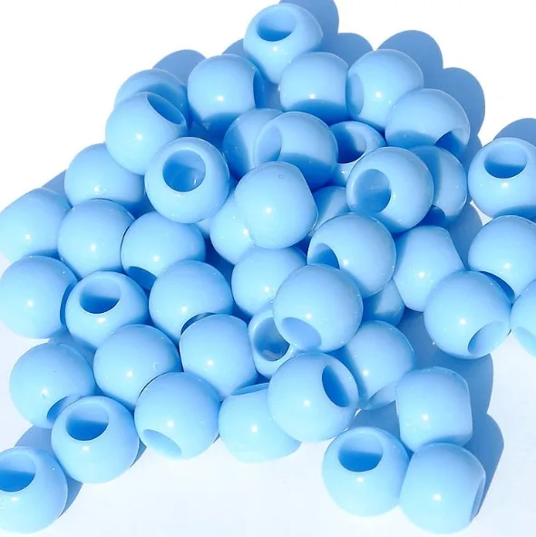 10mm Candy Color Acrylic Round Spacer Big Hole Pony Beads For Jewelry Making DIY Beads Accessories