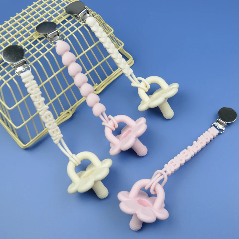 Hapbay New Amazon Hot Goods Wholesale Customized Food Grade Silicone Baby Pacifier Chain For Soother Dummy Teether
