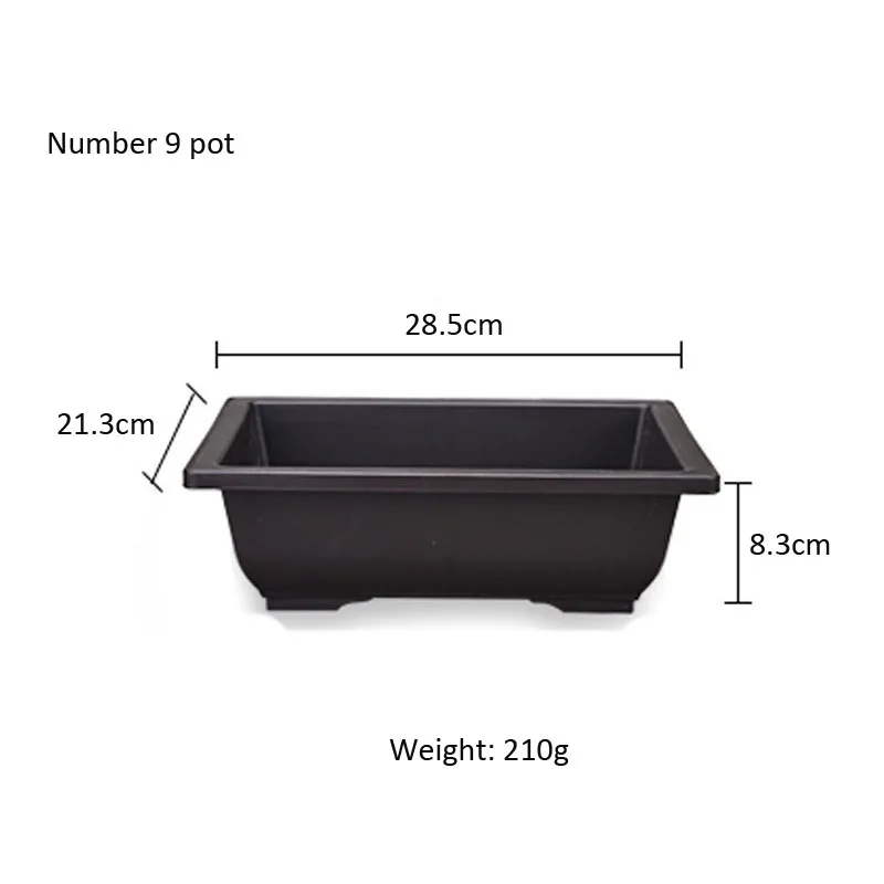 Garden tool dark brown plastic mini pots planters bonsai tree pot different size flower pot and tray for plant