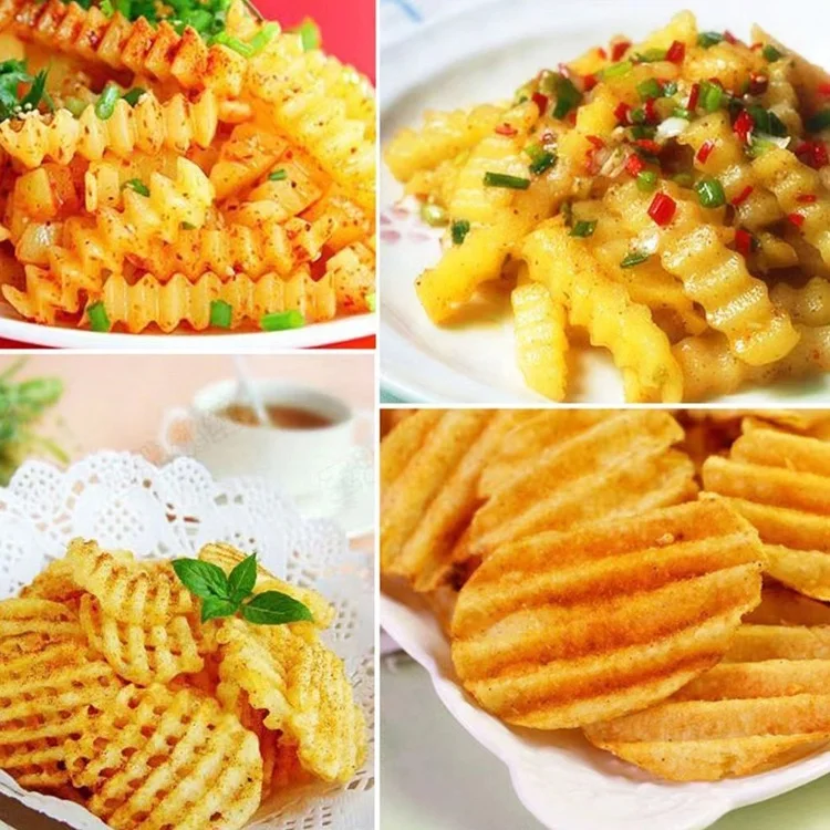 Stainless Steel French Fry Potato Chips Crinkle Cutter Onion Slicer Potato Wavy Crinkle Cutter Knife