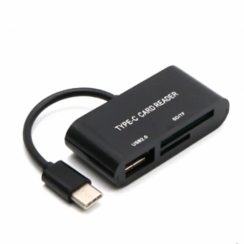TC13 Card Reader USB 2.0 3 in 1 SD/TF/ Compact Flash Smart Memory Card Adapter Type C OTG SD Card Reader