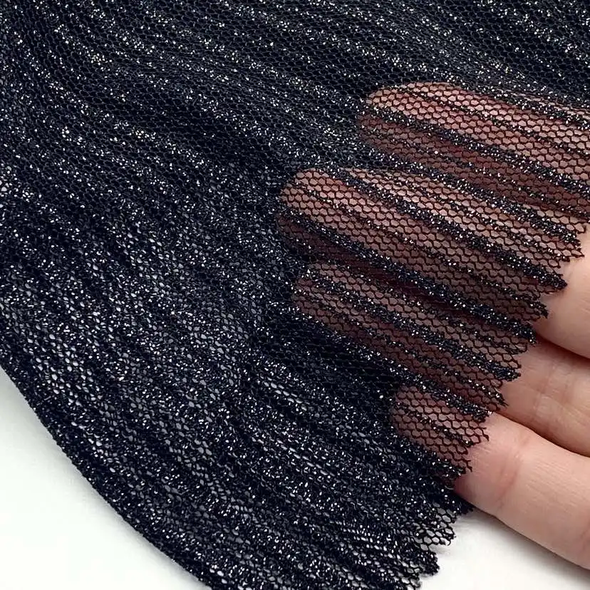 2023Hot sale nylon and spandex shiny stretch fabric power mesh fabric for transparent mesh shiny sexy T-shirt