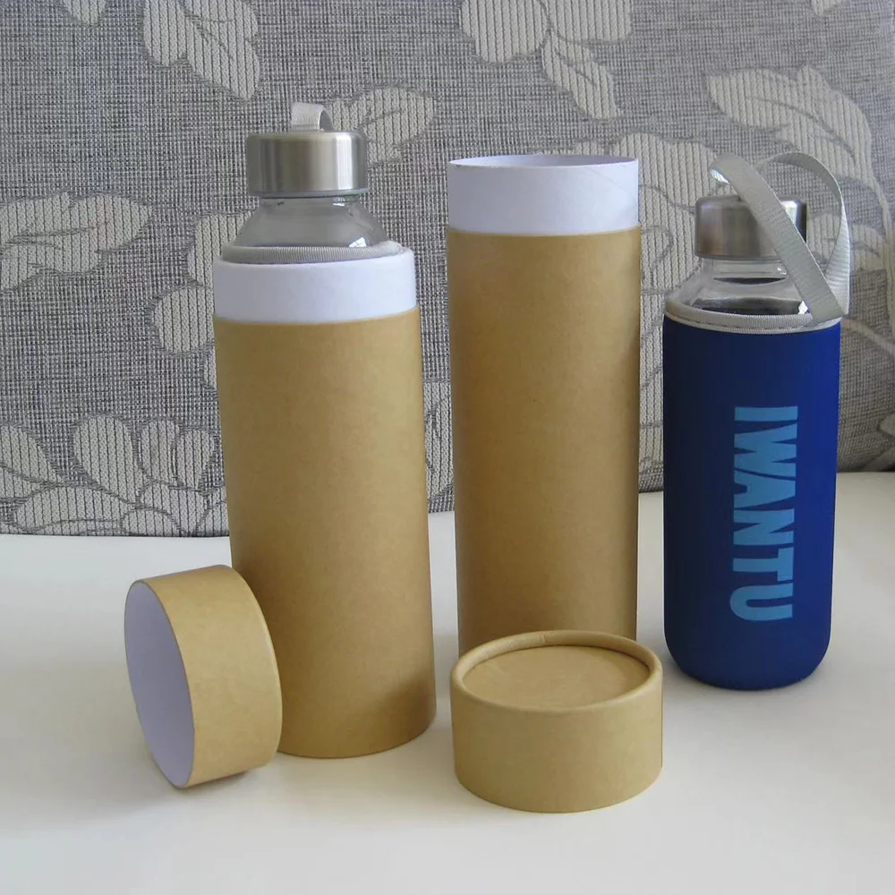 High Quality Rigid Cardboard Mug Cup Gift Paper Tube Recyclable PVC Window Water Drink Cup Packaging Tubes