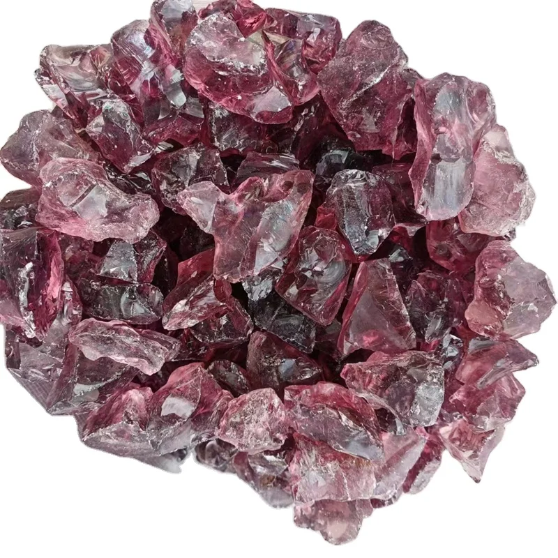 Sand blasting  glass rocks  sand chips   crushed glass for Decoration